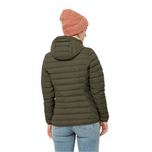 Jack Wolfskin Winter-Daunenjacke Glowing Mountain Jacket (winddicht, warm, PFC-frei) bonseigrün Damen